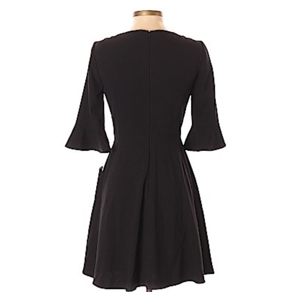 Tahari Dress Full Skirt and 1/2 Sleeves Black. Fully Lined. Size 2P. - Picture 2 of 3